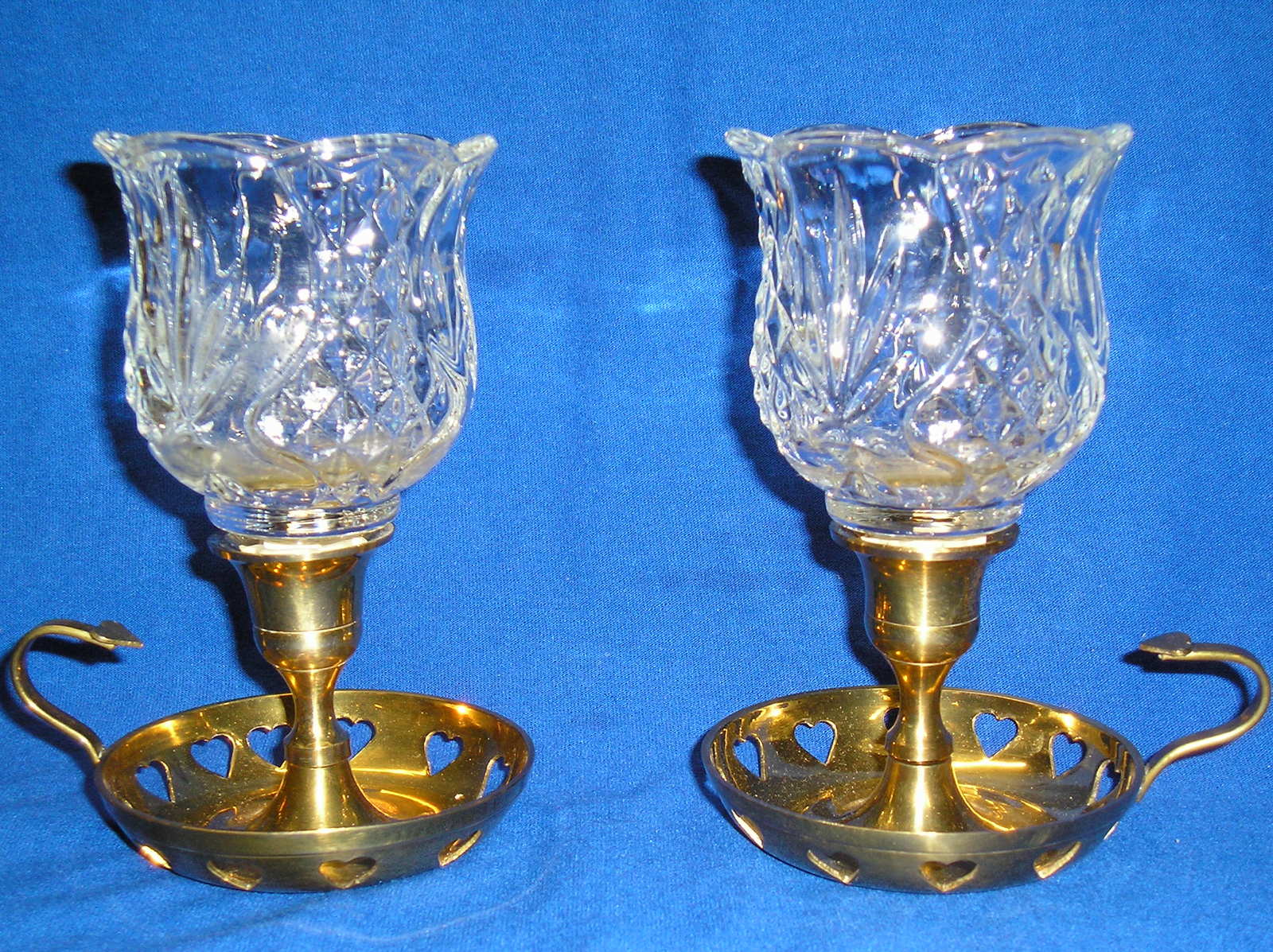 Set Of Two Homco Reflections Clear Glass Peg Votive Candle Holders Candles Holders 7474