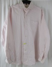 Mens Tommy Bahama Pink White Checkered Long Sleeve Cotton Shirt 15.5 x 34/35 - $19.79