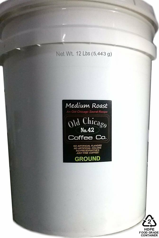 12 Lbs Bulk Old Chicago Ground Coffee ( 5 Gallon Bucket of Coffee