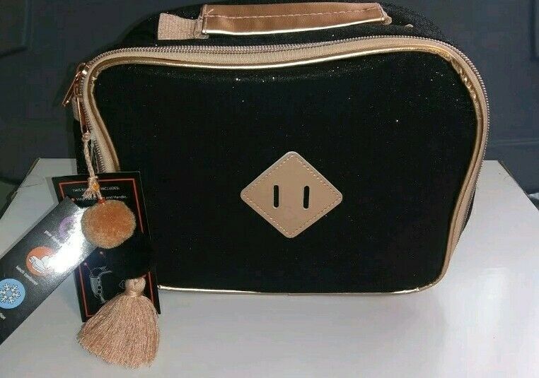Glitter Insulated Lunch Bag Black/Rose Gold NWT Lunchboxes & Bags