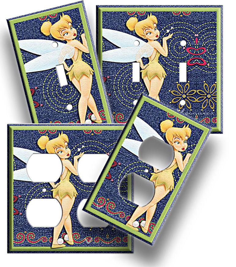 NEW DISNEY TINKERBELL LIGHT SWITCH POWER OUTLET WALLPLATE COVER GIRLS ROOM DECOR