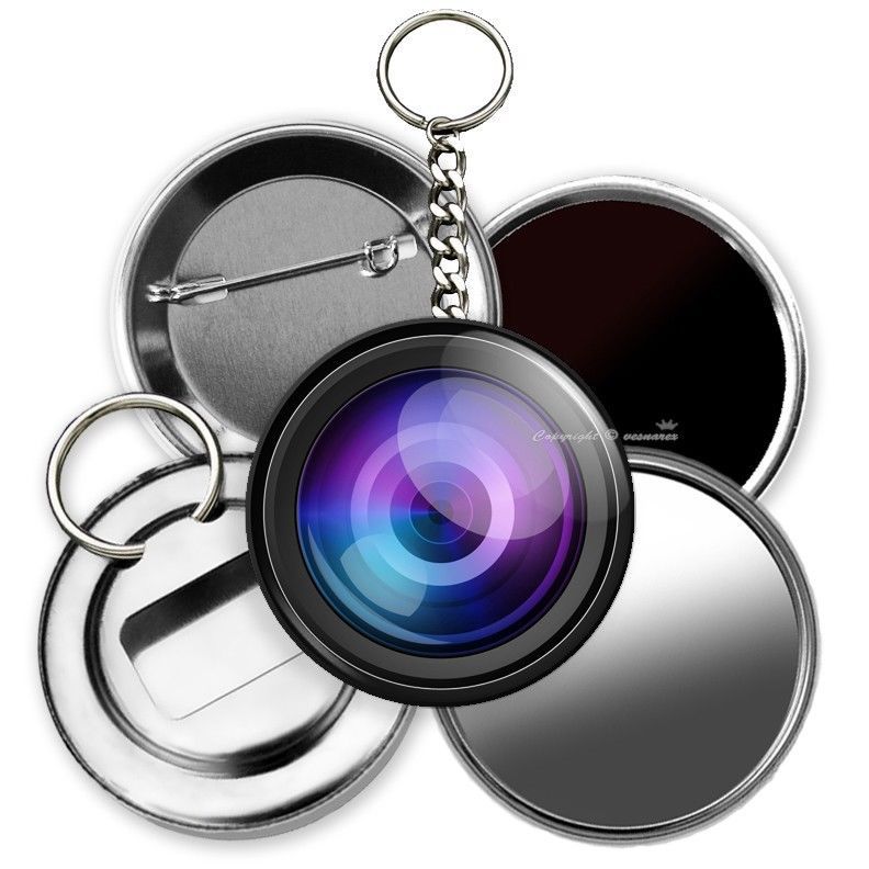 PIN BUTTON OF PROFESSIONAL SLR DSLR PHOTO CAMERA ZOOM LENS MIRROR KEY RING CHAIN