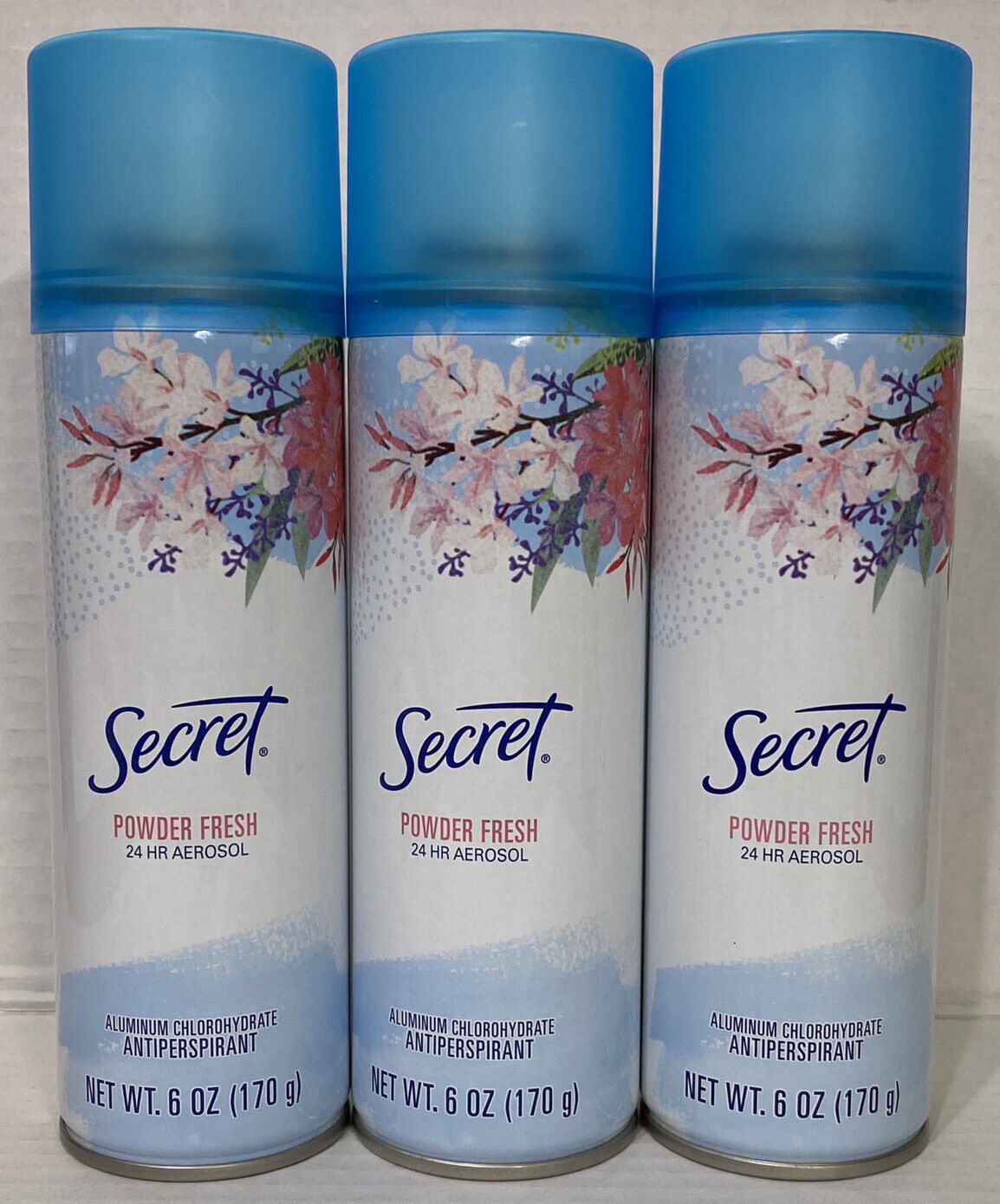 3 Secret Powder Fresh Aerosol Deodorant Spray 6 Oz ea 24 Hour New