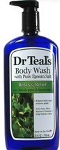 1 Count Dr. Teals Pure Epsom Salt Eucalyptus Spearmint Relax Body Wash 24Fl oz