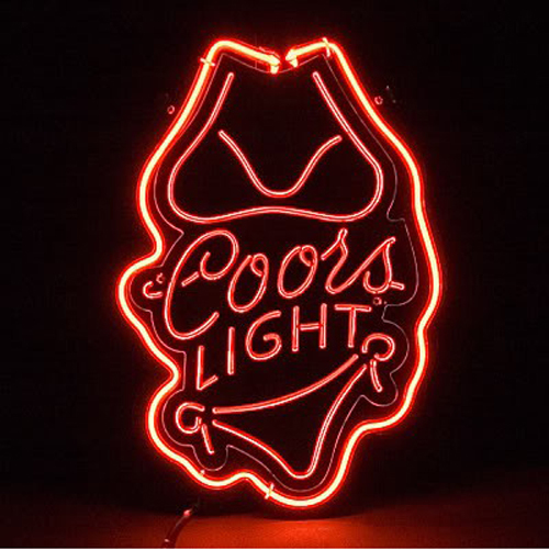 Coors Light Bikini Red 3D Acrylic Beer Bar Neon Light Sign 11'' x 9