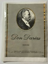 VINTAGE ORIGINAL WINE LABEL -  DON DARIAS TINTO SPAIN    (KK3747) - $4.92