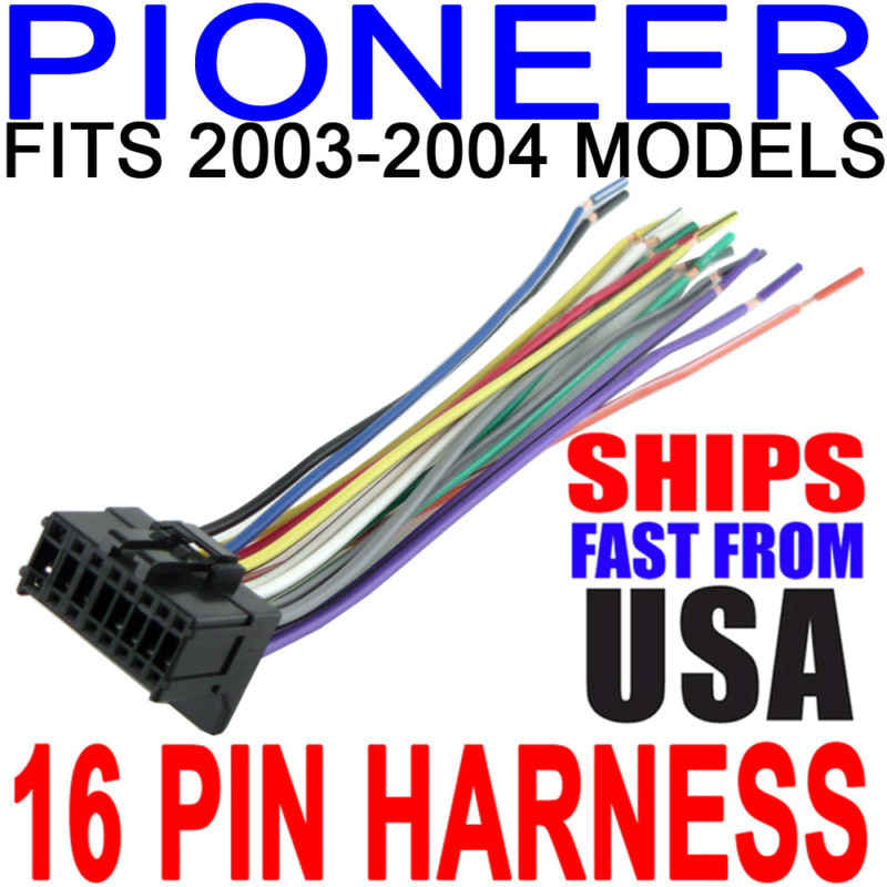 NEW 16 PIN PIONEER 2003-2004 CD PLAYER RECEIVER WIRING HARNESS RADIO POWER WIRES