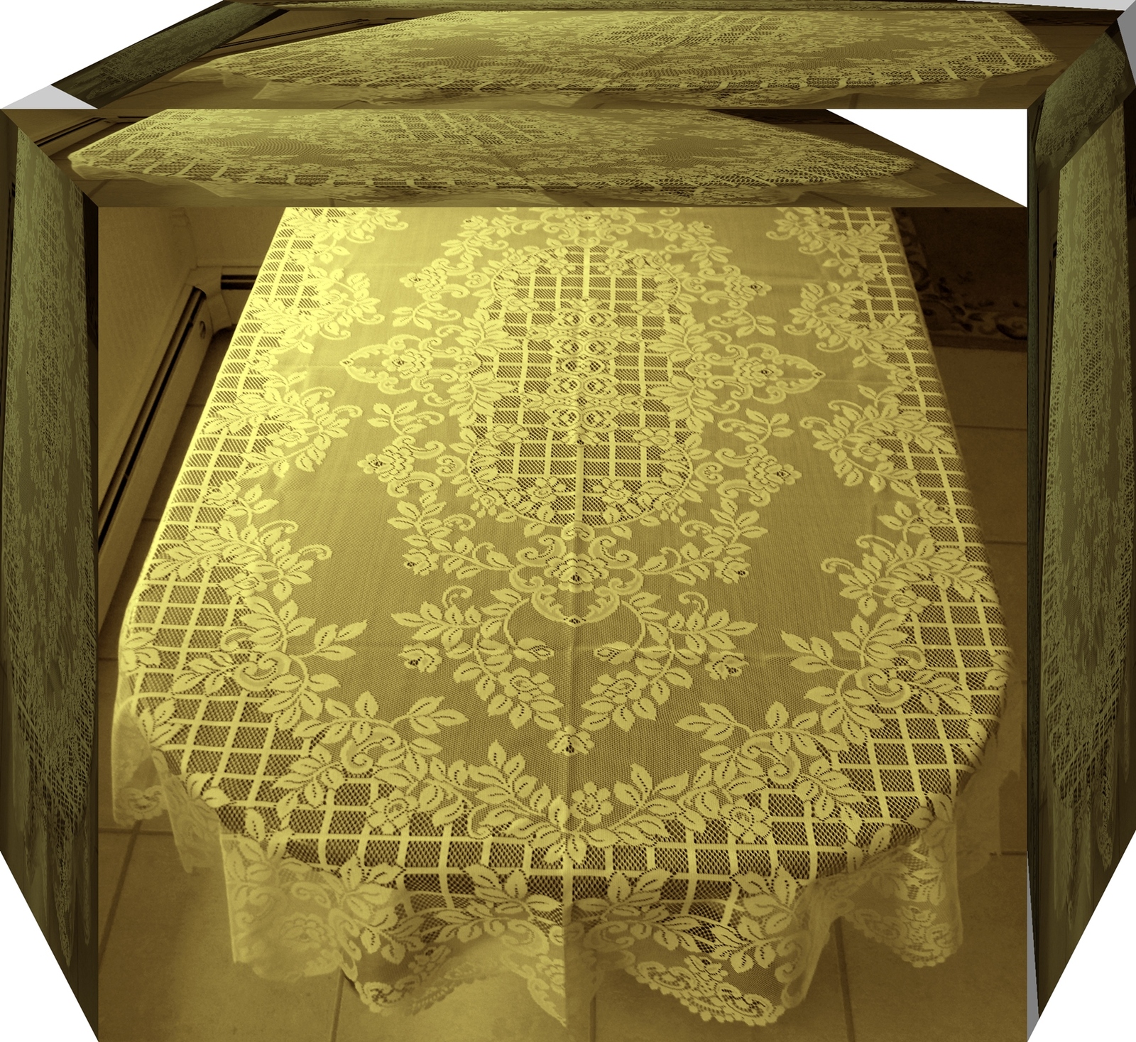 Oval Tablecloths Trellis Rose Ivory 60x84 Table Linens Oxford House