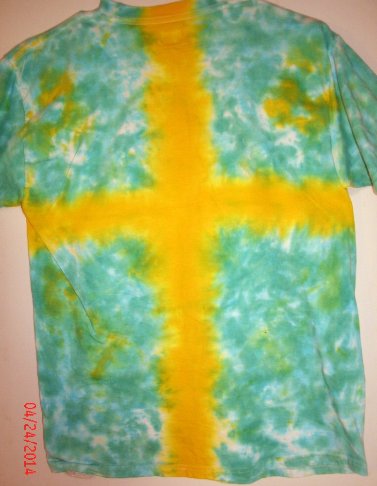 Size Medium Cross Embellished Hand Folded Tie Dye n Glitter See