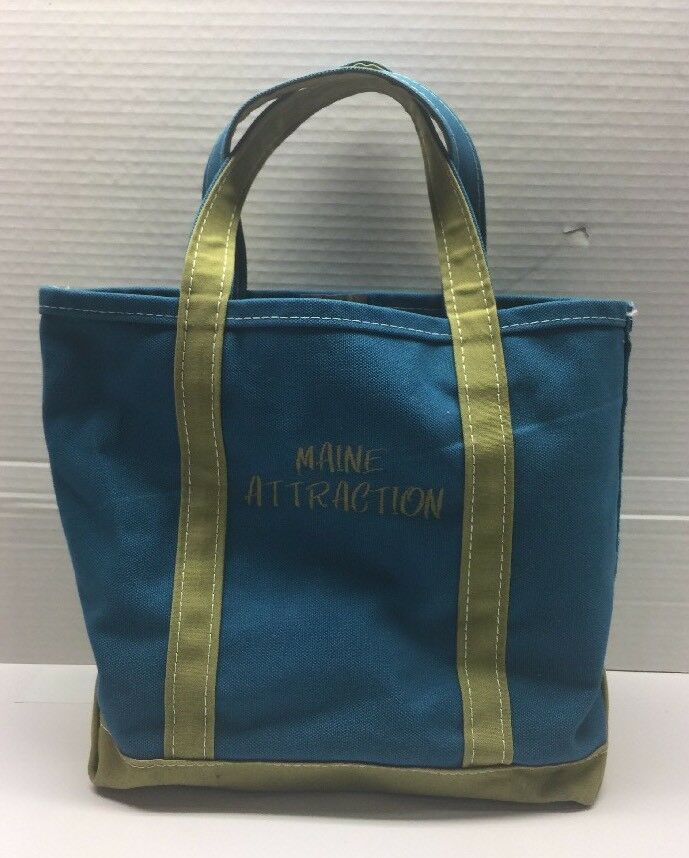 LL Bean Boat & Tote Bag Blue Green Monogrammed Women's Bags & Handbags