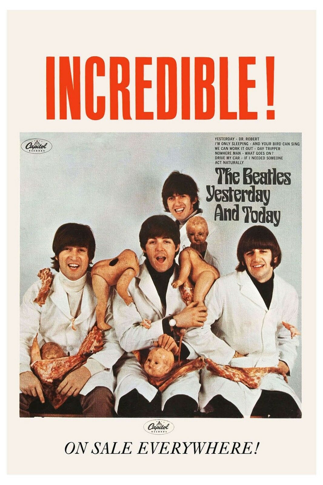 The beatles butcher cover poster capitol records promo release