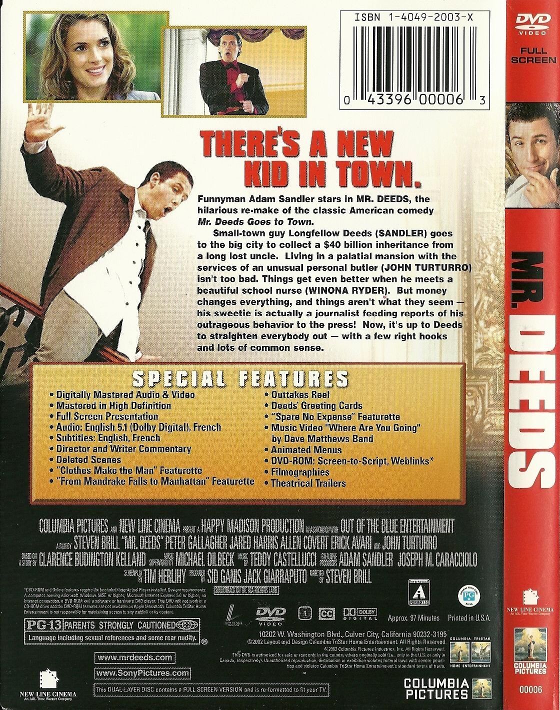 adam sandler in mr deeds Watch video directed by steven brill with adam sandler, winona ryder, john turturro, allen covert a sweet-natured, small-town guy inherits a controlling stake in a media conglomerate and begins to do business his way. adam sandler in mr deeds Watch video directed by steven brill with adam sandler, winona ryder, john turturro, allen covert a sweet-natured, small-town guy inherits a controlling stake in a media conglomerate and begins to do business his way.