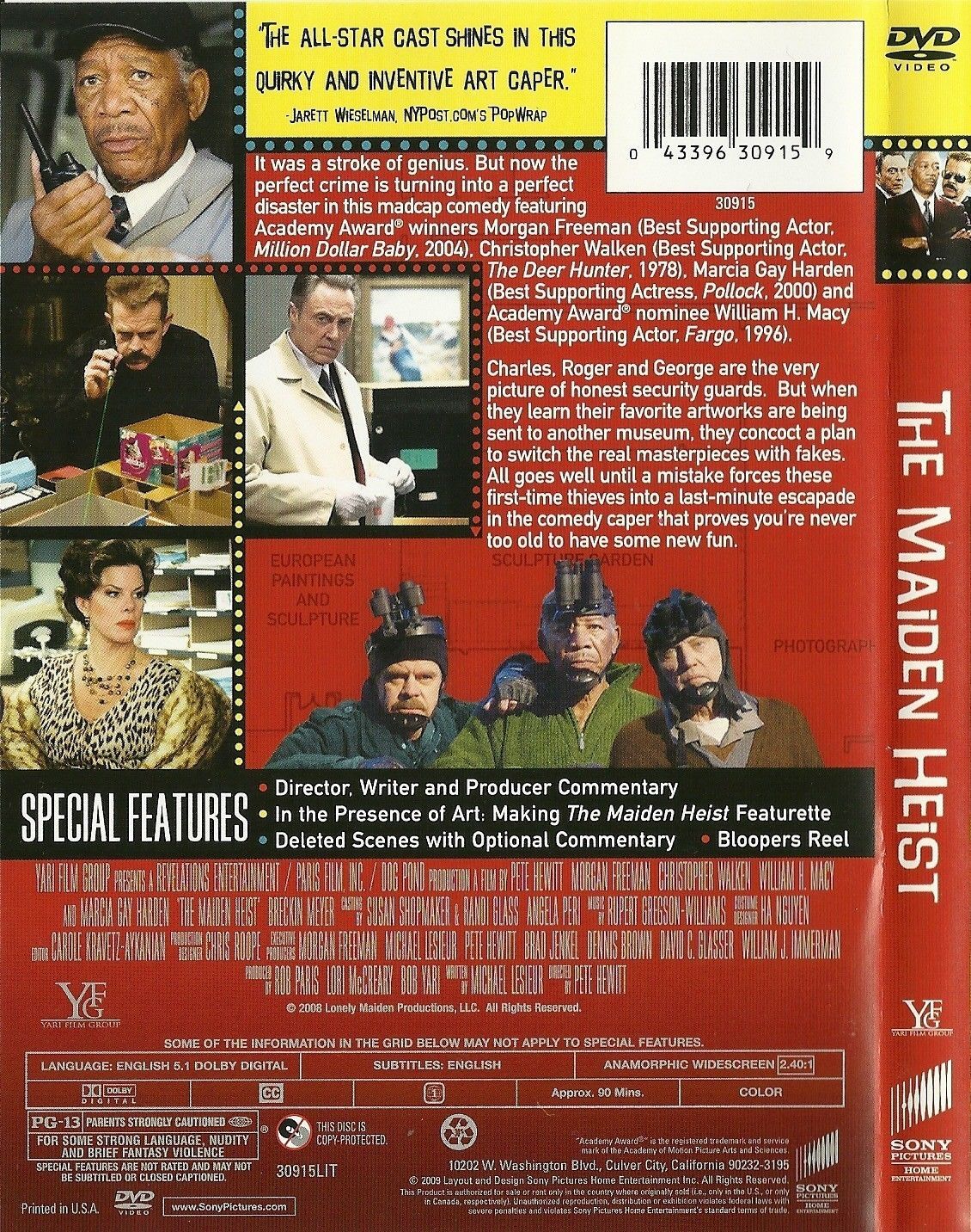 The Maiden Heist DVD Morgan Freeman Christopher Walken William H. Macy ...