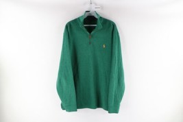 Polo Ralph Lauren Mens Size Large Cotton Knit Half Zip Pullover Sweater Green - $49.45