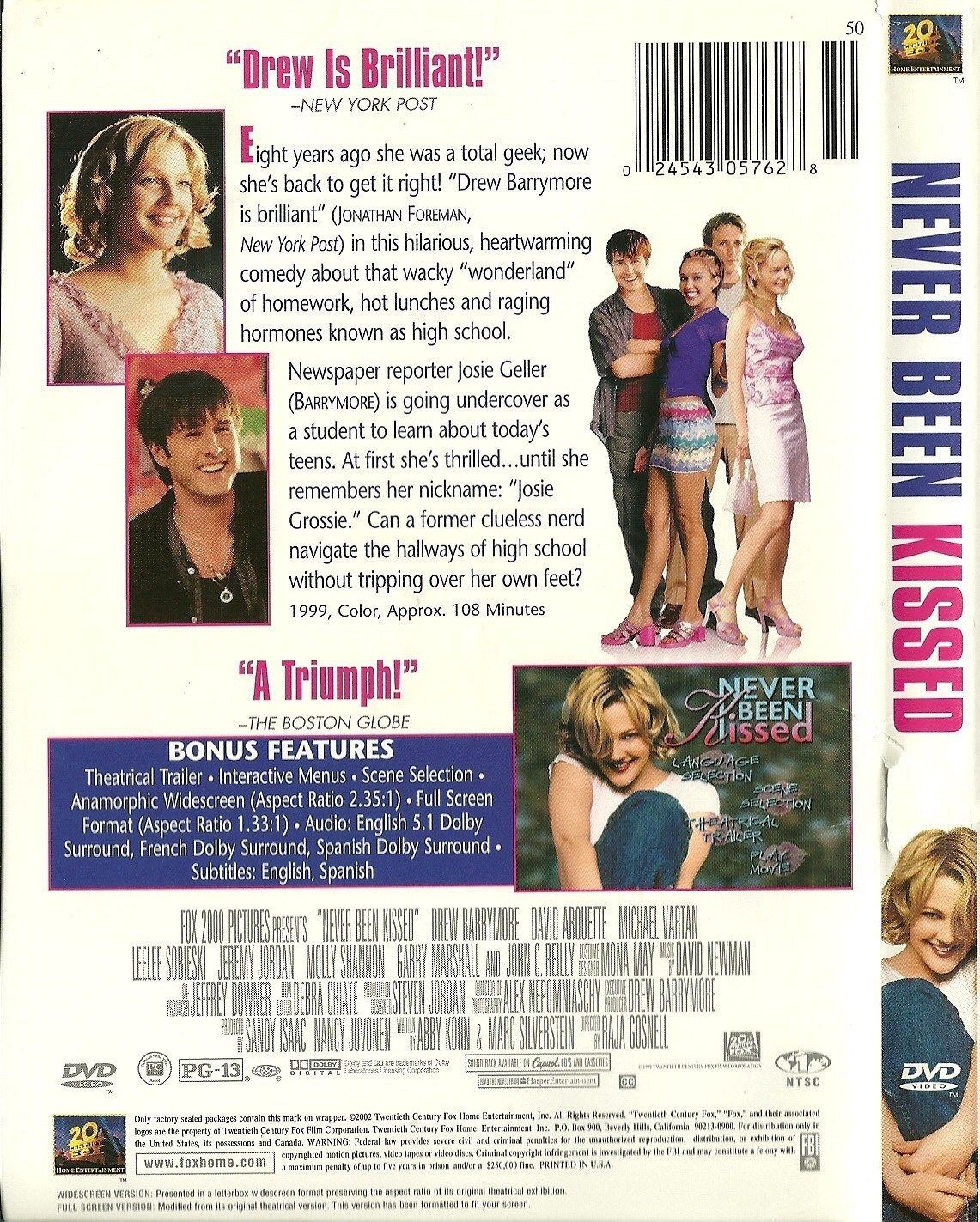 Never Been Kissed Dvd Drew Barrymore David Arquette Octavia Spencer Dvds And Blu Ray Discs 