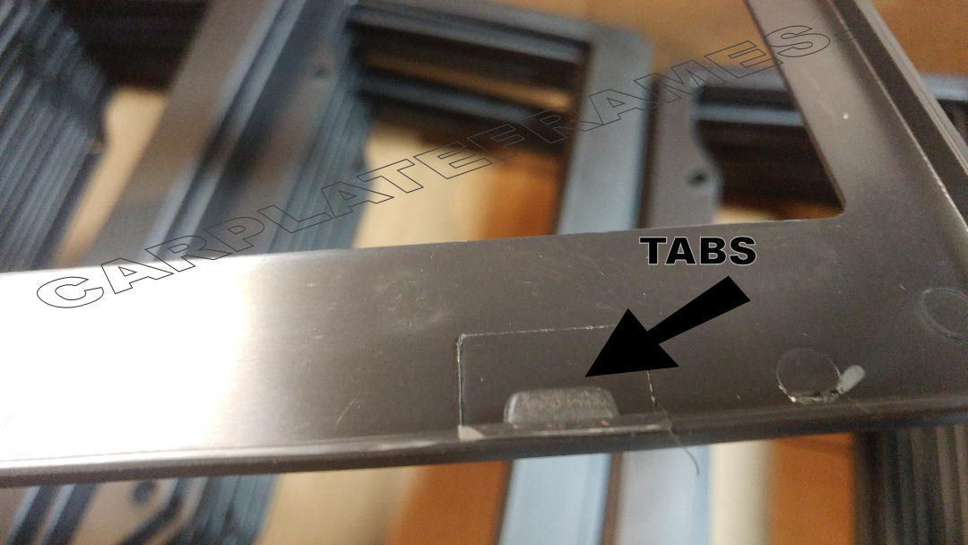 LOT OF 50 BLANK BLACK PLASTIC 50 pieces License Plate Frame FRAMES WITH TABS 1/"