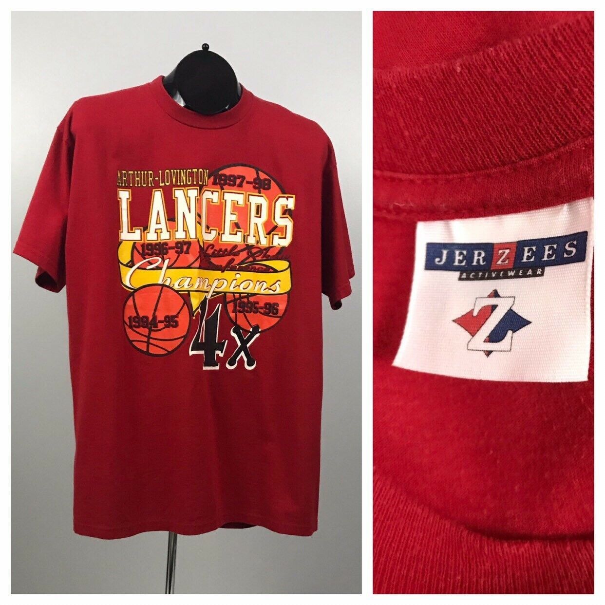 1990s Red Random Basketball Champs T Shirt / 90s Graphic Cotton Tee ...