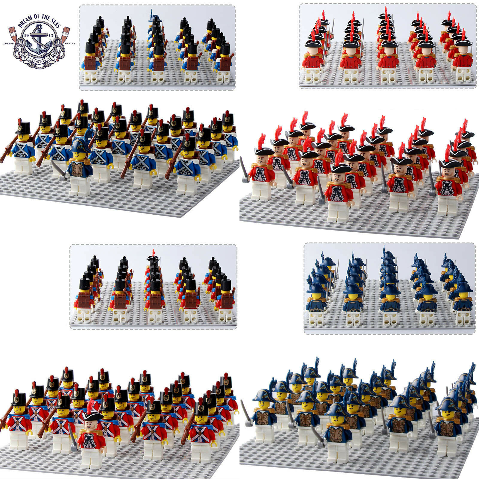 21Pcs/set Marine Corps Red Coat Army American Revolutionary War