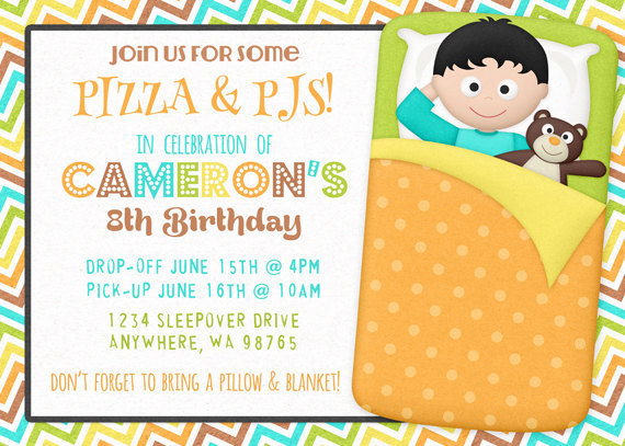 Boys Sleepover Invitation, Slumber Party Birthday Invite - Printable ...