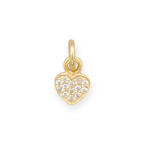 Primary image for Pave CZ Design Gold Plated Heart Charm
