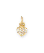 Pave CZ Design Gold Plated Heart Charm - $29.95