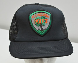 Vintage FL LAUDERDALE POLICE Patch Black Trucker Hat Mesh Snapback - £27.22 GBP