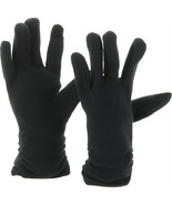 Lands&#39; End EZ Touch 100 Ruched Glove Black XS NEW 486309 - $15.82