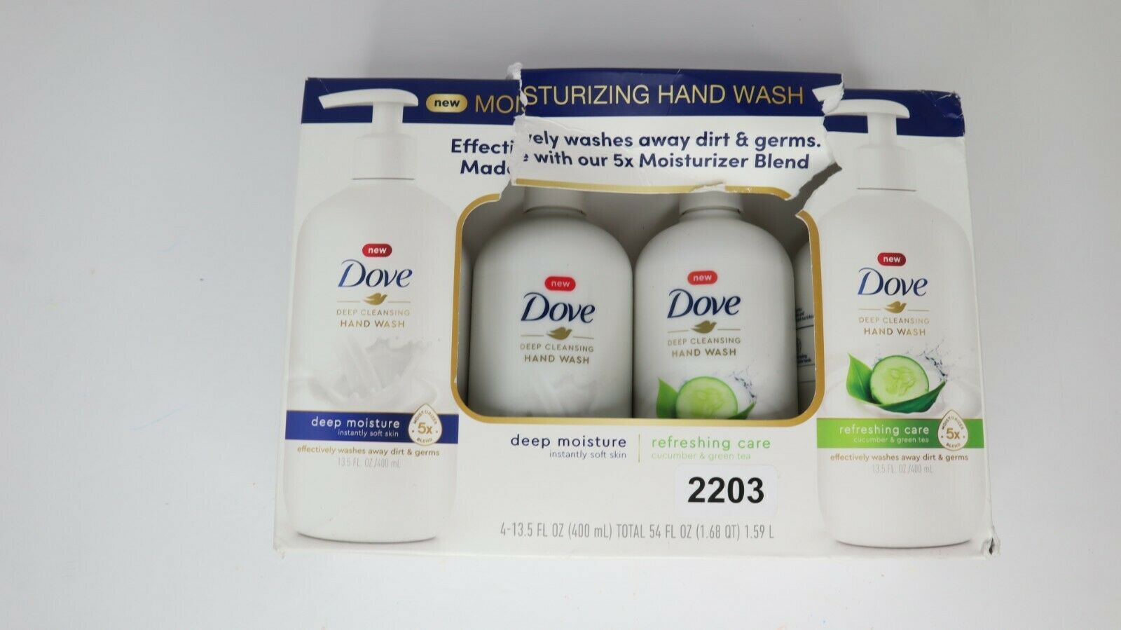 Dove moisturizing hand wash 4 pack refreshing care deep moisture cucumber - $17.81