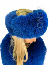 Blue Fox Fur Stole 63' (160cm) Saga Furs Boa Tails / Wristbands / Headband image 8