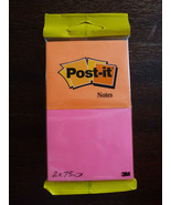 2x orange and purple 3M Post-it Notes original retail pack NEW - $12.86