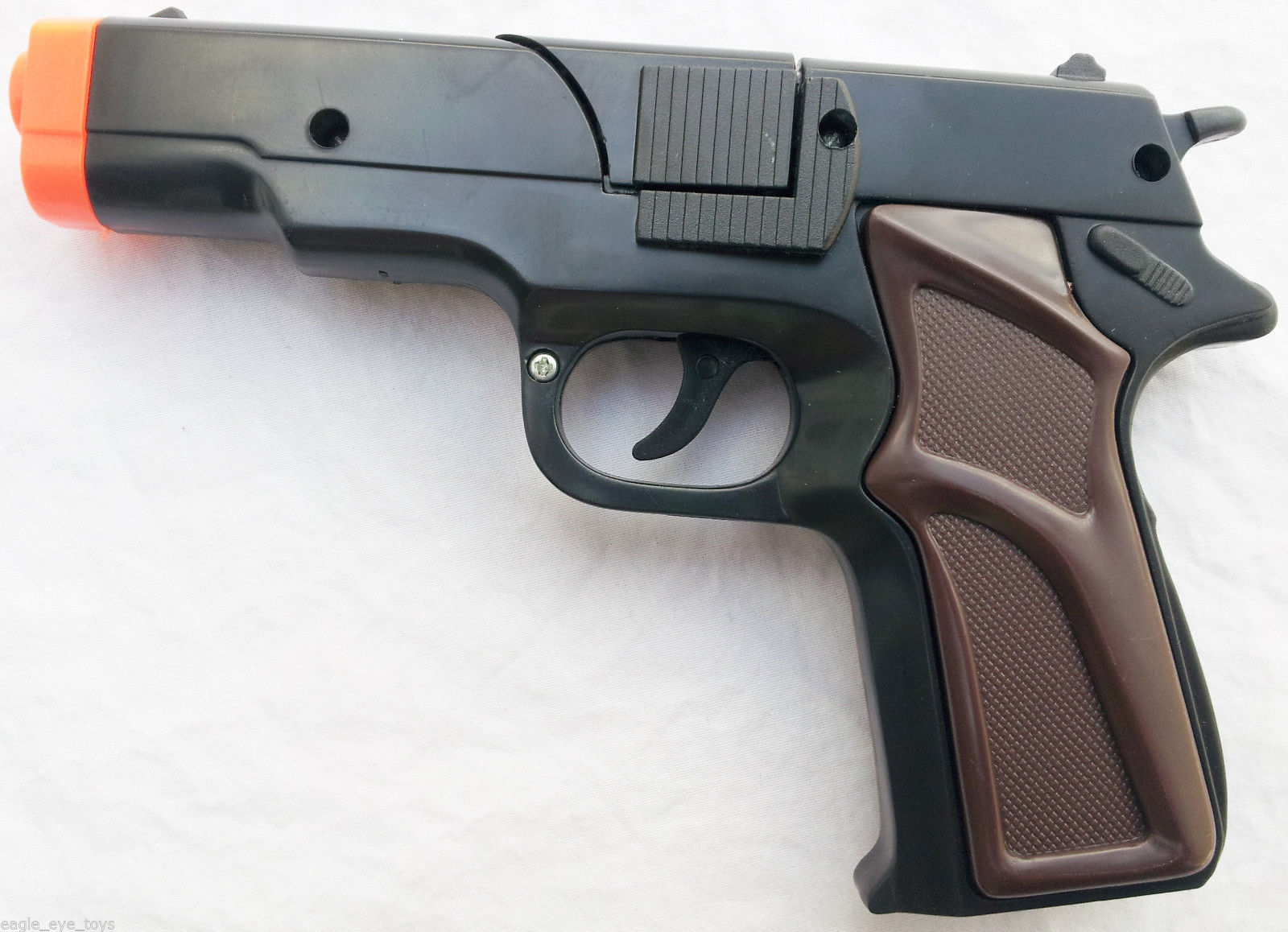 Toy Guns Military Detective Black 9MM Pistol Snubnosed Revolver 3x Cap