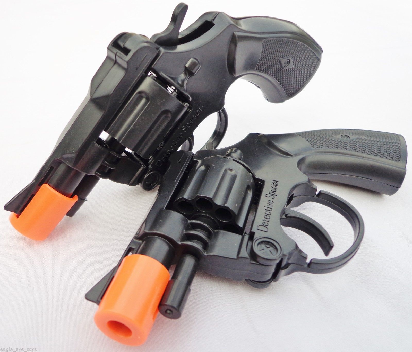 4x Military Police TOY Guns Snubnosed Revolver Detective Cap Gun GREAT