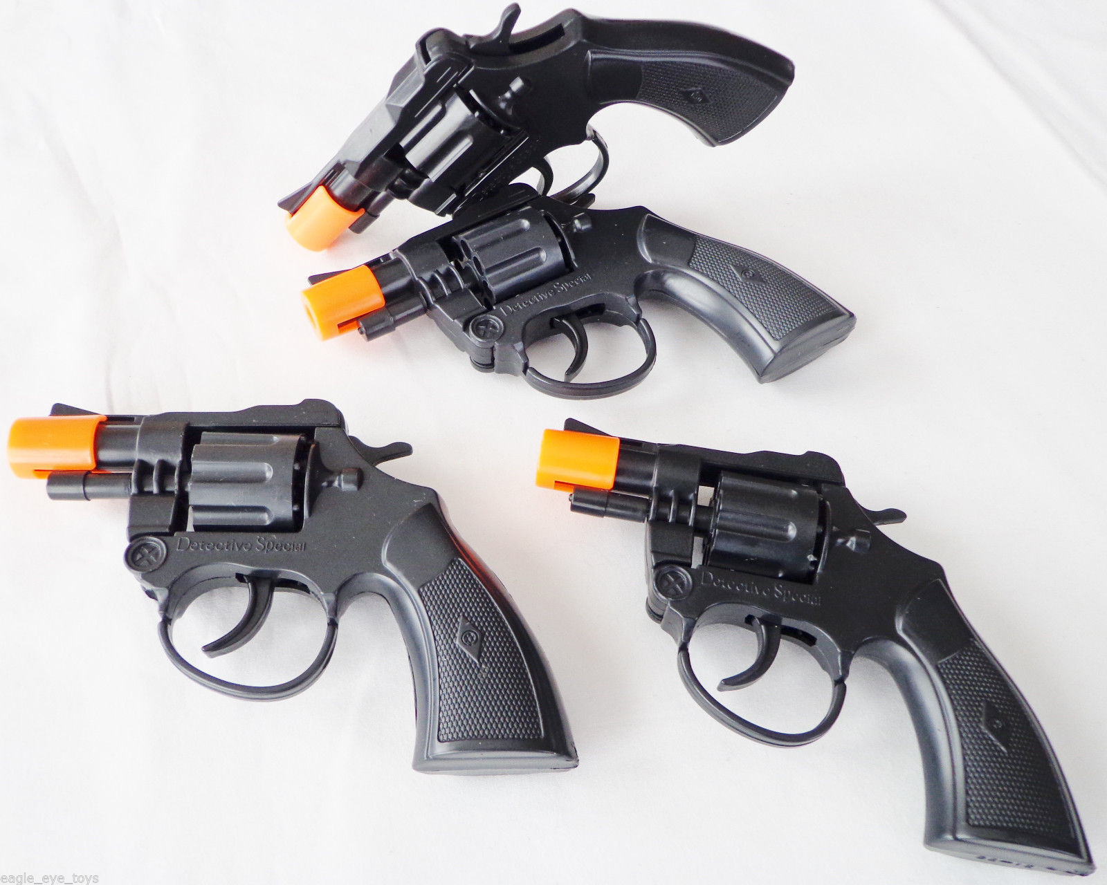 4x Military Police TOY Guns Snub-nosed Revolver Detective Cap Gun GREAT ...