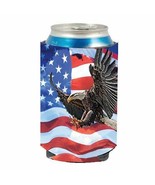 Patriotic American Flag Eagle Can Cooler 12 oz. Koozie New - $6.88