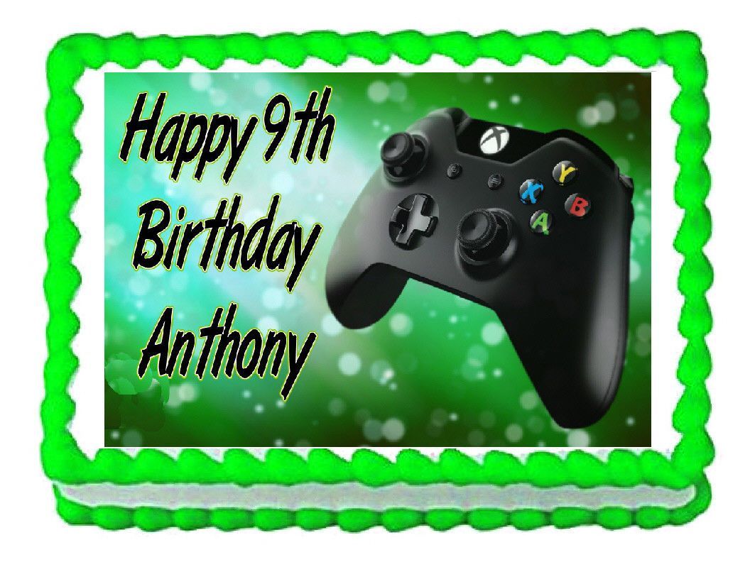 Primary image for Xbox Gaming remote controller party edible cake topper frosting sheet