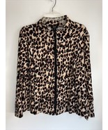 JONES NEW YORK SIGNATURE XXL 2X Leopard Animal Print Full Zip Jacket - $19.79