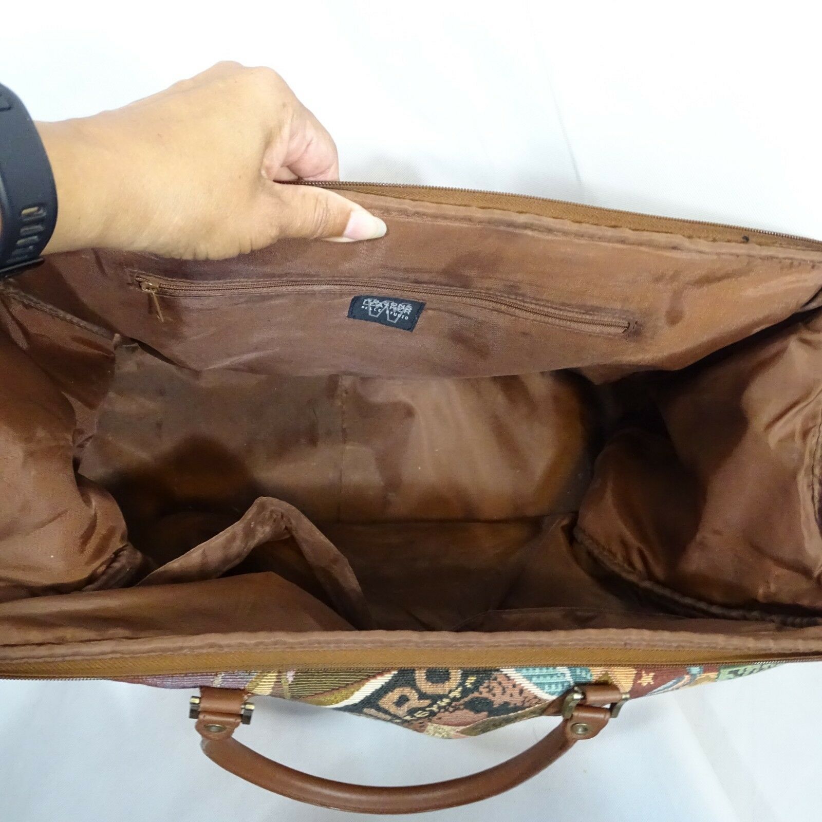 Wilsons Leather Pelle Studio Overnight Travel Bag Suitcase Tapestry 18