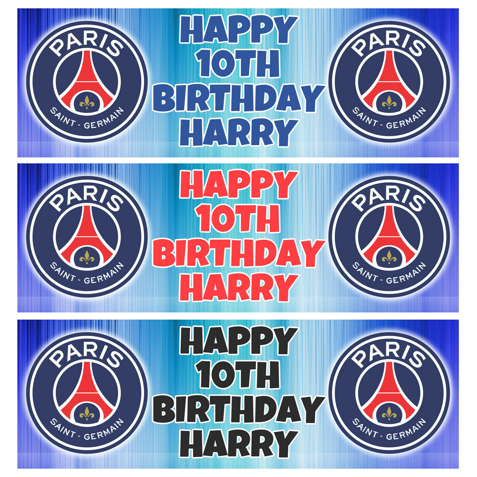 PARIS ST GERMAIN Personalised Birthday Banner - PSG Birthday Party ...