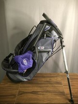 US Kids Golf Purple Gray Golf Bag USKG Ultralight Carry Caddy - $74.24
