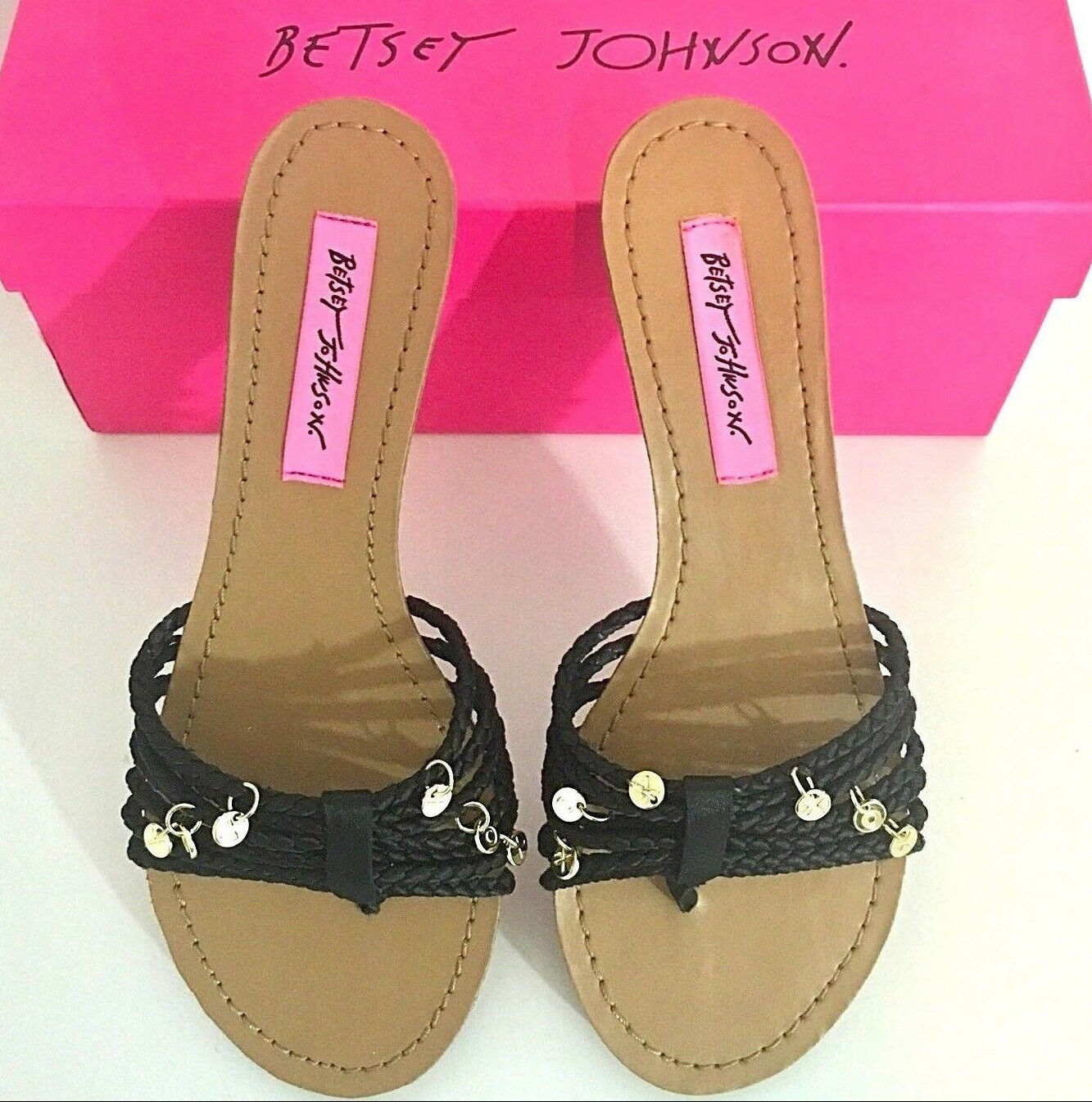 betsey johnson rose flower wood clog sandals