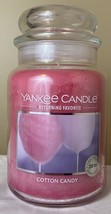 Yankee Candle COTTON CANDY Large Jar 22 Oz Pink Housewarmer New Wax Swee... - $32.62