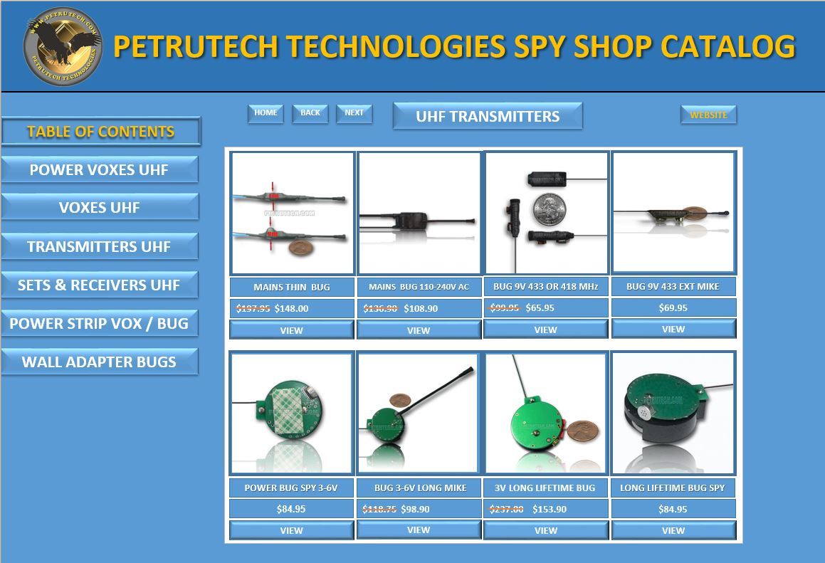 UHF VOICE ACTIVATED PROGRAMMABLE BUG SPY LISTENING DEVICE TRANSMITTER