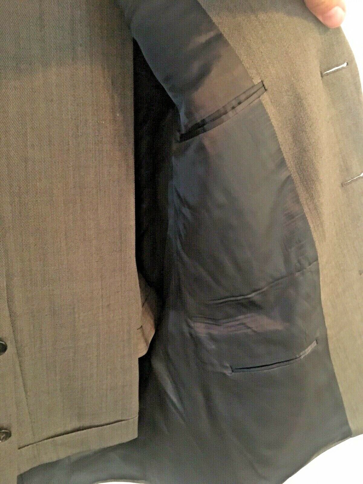 JOSEPH ABBOUD SUIT Mens Brown 3 Button Wool Pants 38 x 28 Inseam Coat ...