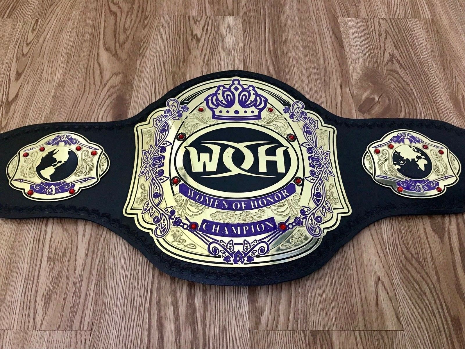 WOH Womens of Honor Championship Title Belt Gold Plated - Wrestling