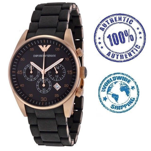 emporio armani mens classic silver & gold watch ar6088