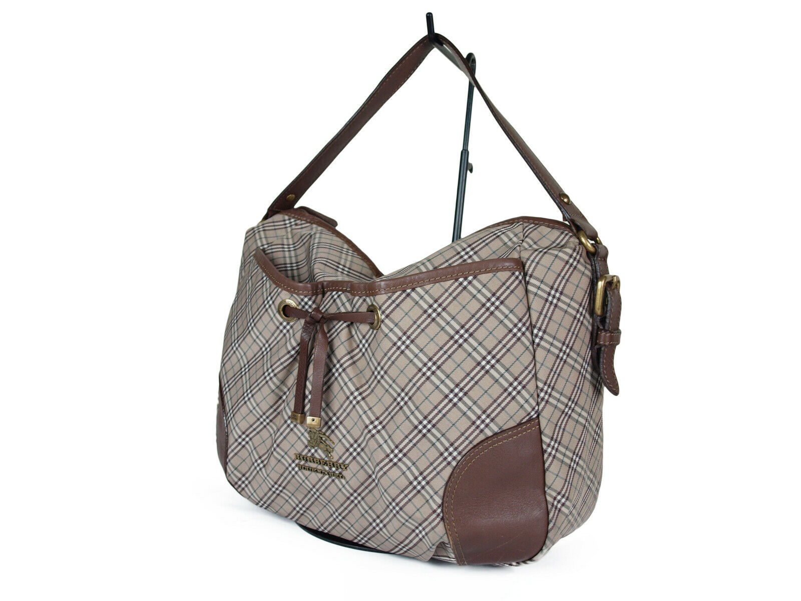 BURBERRY LONDON BLUE LABEL Nylon Canvas Leather Browns Shoulder Bag