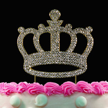 Gold Crown Cake Toppers Crystal Bling Princess Birthday Baby Shower Cake... - $13.22