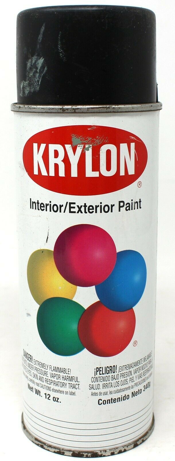 Vintage KRYLON Semi Flat Black Spray Paint Can graffiti tagger artist