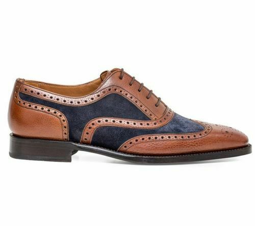 blue brown brogues