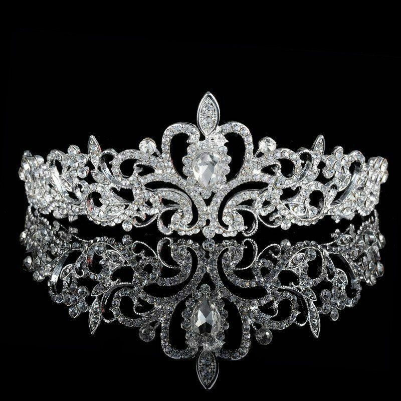 Crystal tiara headband bridal wedding hair diamante beauty pageant queen